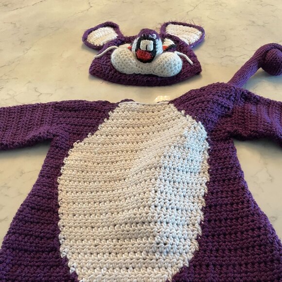 Gorgeous Pokemon Rattata Sweater / Hat Handmade Crochet Rare OOAK-Halloween - Picture 2 of 9